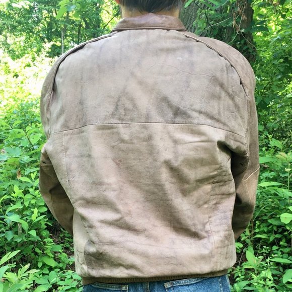 Savile Row Genuine Leather Men’s Brown Bomber Jacket Size Medium - Picture 2 of 7